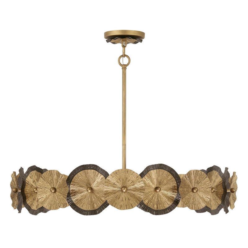 Five Light Pendant<br /><span style="color:#4AB0CE;">Entrega: 3-4 semanas en USA</span><br /><span style="color:#4AB0CE;font-size:60%;">PREGUNTE POR ENTREGA EN PANAMA</span><br />Collection: Lincoln<br />Finish: Distressed Gold and Bronze