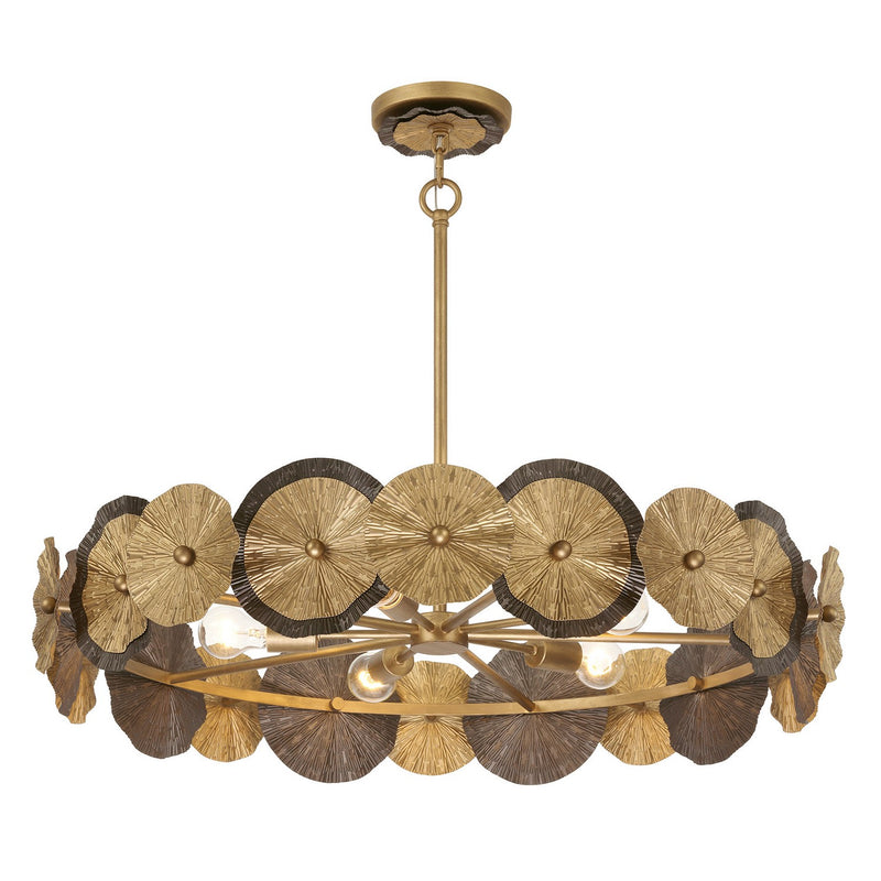 Five Light Pendant<br /><span style="color:#4AB0CE;">Entrega: 3-4 semanas en USA</span><br /><span style="color:#4AB0CE;font-size:60%;">PREGUNTE POR ENTREGA EN PANAMA</span><br />Collection: Lincoln<br />Finish: Distressed Gold and Bronze