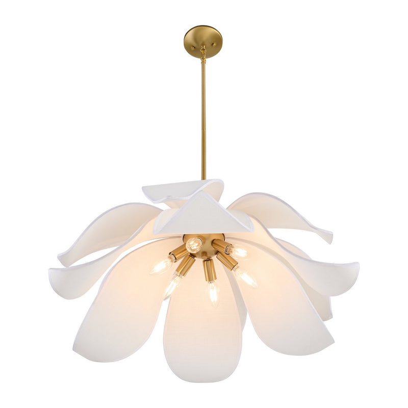 Six Light Pendant<br /><span style="color:#4AB0CE;">Entrega: 4-10 dias en USA</span><br /><span style="color:#4AB0CE;font-size:60%;">PREGUNTE POR ENTREGA EN PANAMA</span><br />Collection: Elsie<br />Finish: Warm Brass