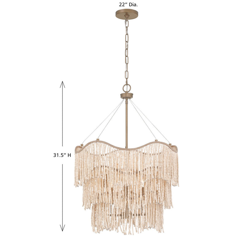 Savoy House - 7-7520-6-17 - Six Light Pendant - Melia - Cypress