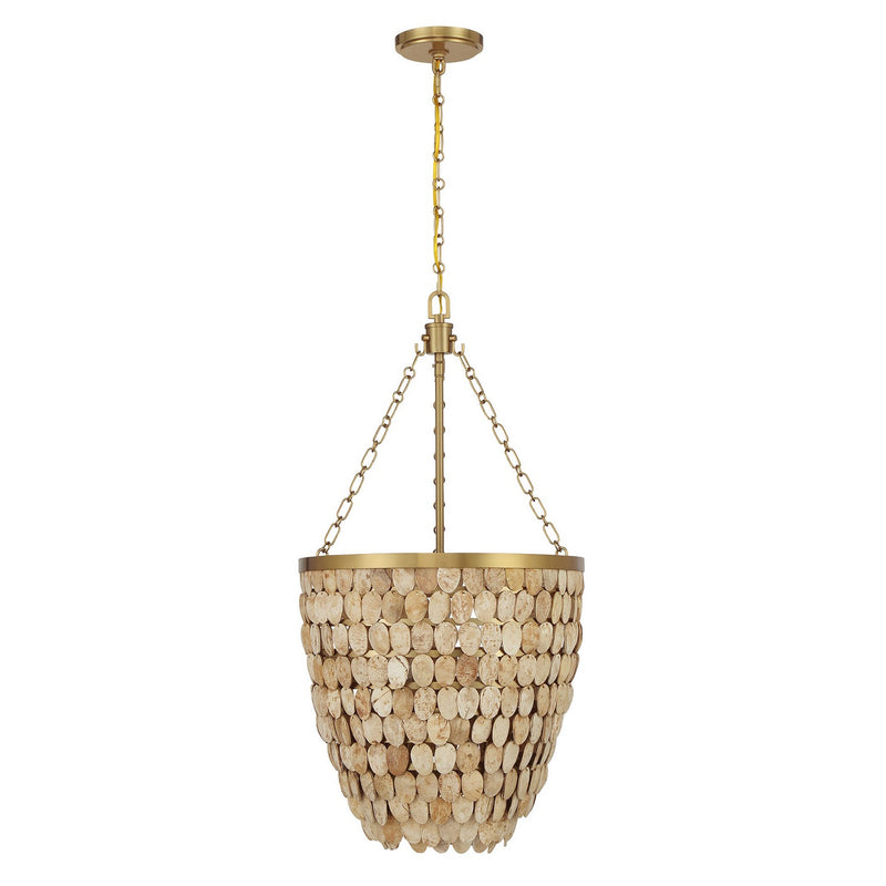 Four Light Pendant<br /><span style="color:#4AB0CE;">Entrega: 5-6 semanas en USA</span><br /><span style="color:#4AB0CE;font-size:60%;">PREGUNTE POR ENTREGA EN PANAMA</span><br />Collection: Catalan<br />Finish: Warm Brass