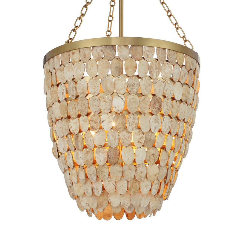 Four Light Pendant<br /><span style="color:#4AB0CE;">Entrega: 5-6 semanas en USA</span><br /><span style="color:#4AB0CE;font-size:60%;">PREGUNTE POR ENTREGA EN PANAMA</span><br />Collection: Catalan<br />Finish: Warm Brass