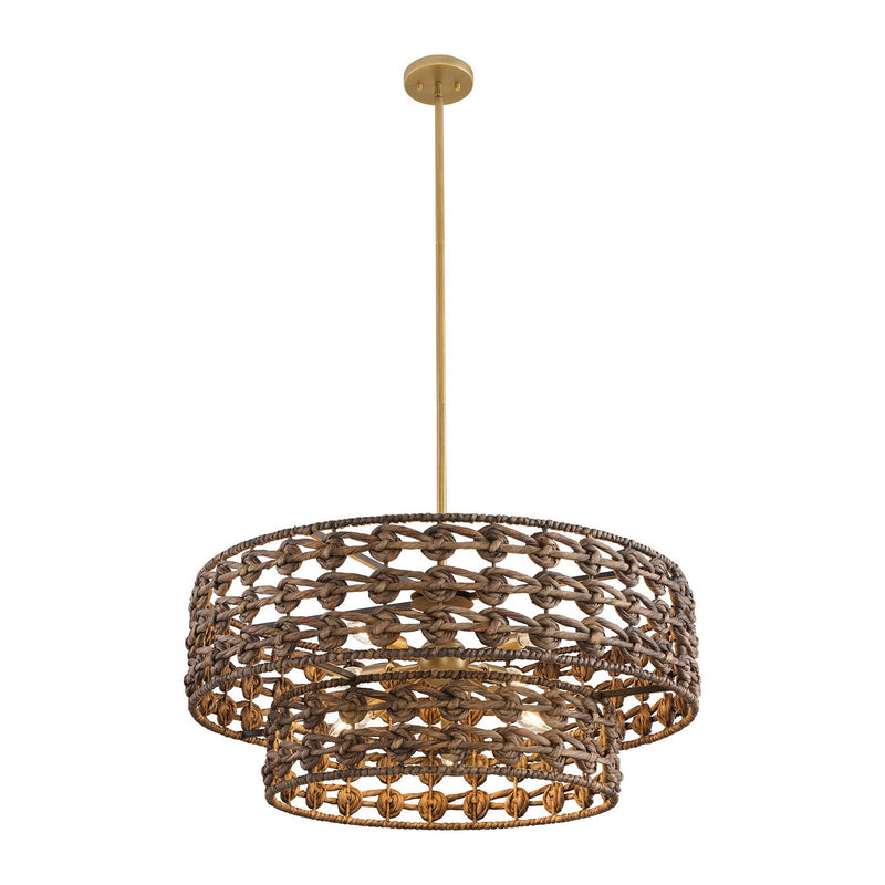 Seven Light Pendant<br /><span style="color:#4AB0CE;">Entrega: 4-10 dias en USA</span><br /><span style="color:#4AB0CE;font-size:60%;">PREGUNTE POR ENTREGA EN PANAMA</span><br />Collection: Silencio<br />Finish: Riviera Brass