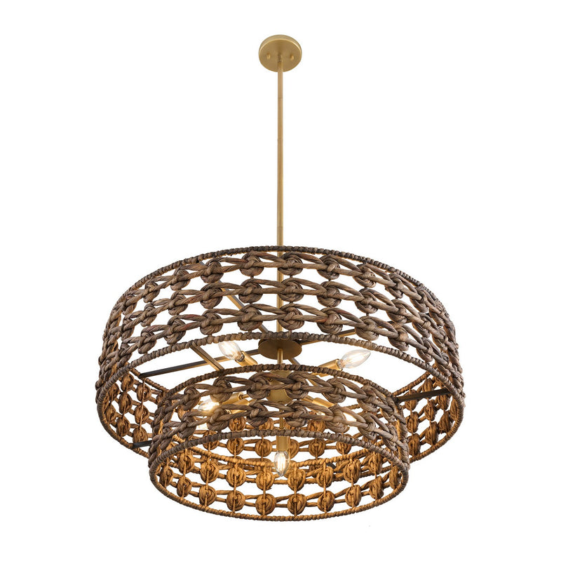 Seven Light Pendant<br /><span style="color:#4AB0CE;">Entrega: 4-10 dias en USA</span><br /><span style="color:#4AB0CE;font-size:60%;">PREGUNTE POR ENTREGA EN PANAMA</span><br />Collection: Silencio<br />Finish: Riviera Brass