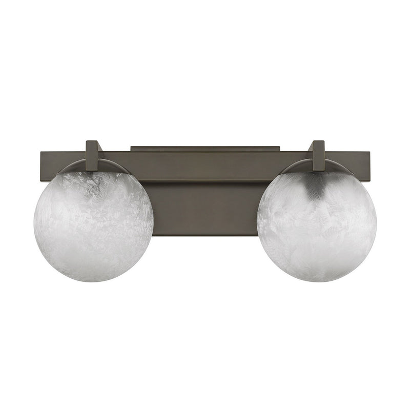 Two Light Bathroom Vanity<br /><span style="color:#4AB0CE;">Entrega: 4-10 dias en USA</span><br /><span style="color:#4AB0CE;font-size:60%;">PREGUNTE POR ENTREGA EN PANAMA</span><br />Collection: Darien<br />Finish: Mediterranean Bronze