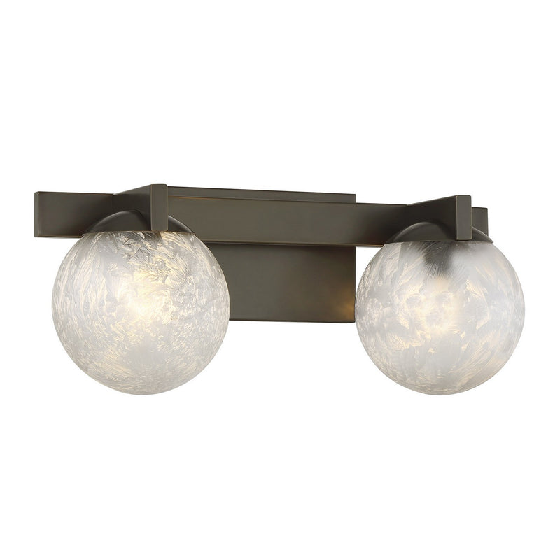 Two Light Bathroom Vanity<br /><span style="color:#4AB0CE;">Entrega: 4-10 dias en USA</span><br /><span style="color:#4AB0CE;font-size:60%;">PREGUNTE POR ENTREGA EN PANAMA</span><br />Collection: Darien<br />Finish: Mediterranean Bronze