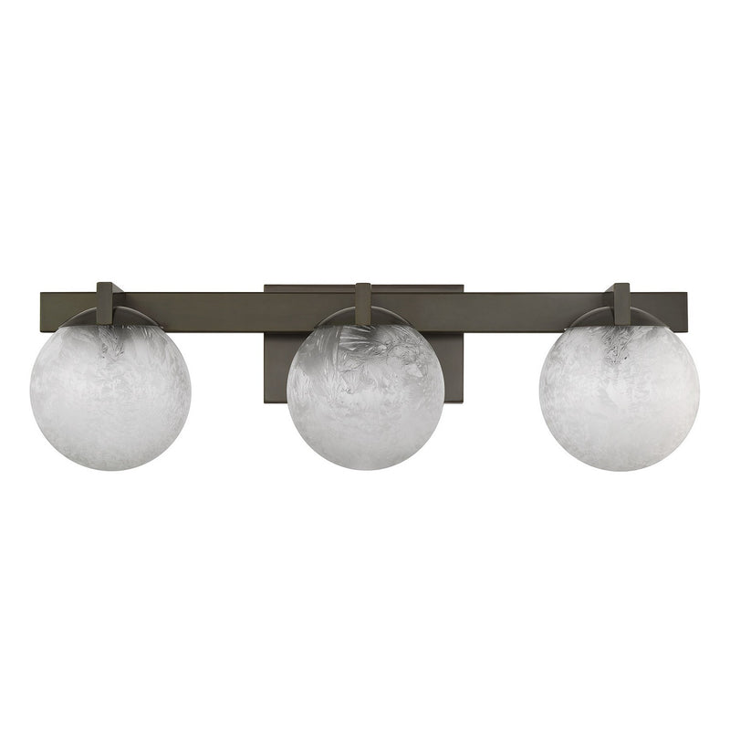 Three Light Bathroom Vanity<br /><span style="color:#4AB0CE;">Entrega: 8-9 semanas en USA</span><br /><span style="color:#4AB0CE;font-size:60%;">PREGUNTE POR ENTREGA EN PANAMA</span><br />Collection: Darien<br />Finish: Mediterranean Bronze
