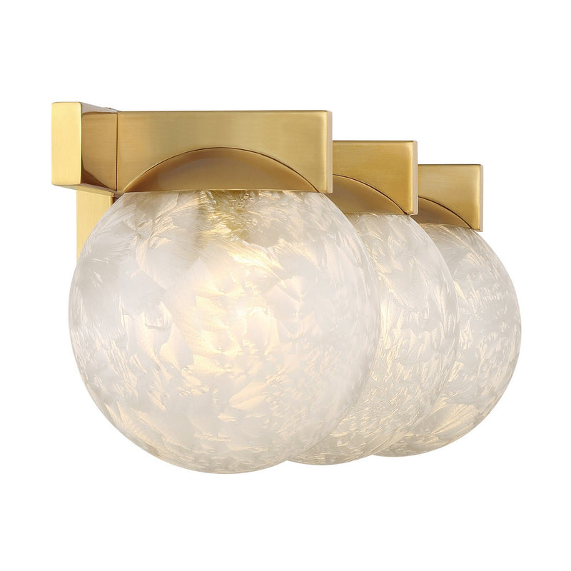 Three Light Bathroom Vanity<br /><span style="color:#4AB0CE;">Entrega: 4-10 dias en USA</span><br /><span style="color:#4AB0CE;font-size:60%;">PREGUNTE POR ENTREGA EN PANAMA</span><br />Collection: Darien<br />Finish: Warm Brass