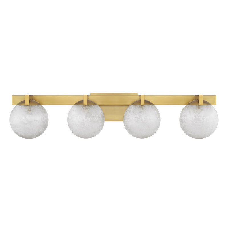 Four Light Bathroom Vanity<br /><span style="color:#4AB0CE;">Entrega: 4-10 dias en USA</span><br /><span style="color:#4AB0CE;font-size:60%;">PREGUNTE POR ENTREGA EN PANAMA</span><br />Collection: Darien<br />Finish: Warm Brass