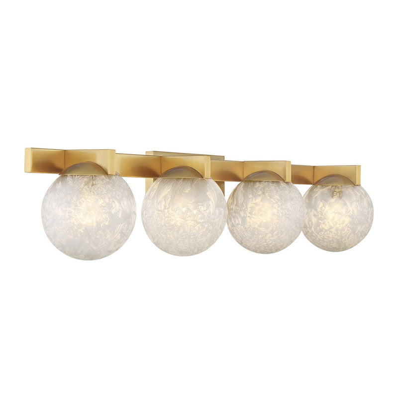 Four Light Bathroom Vanity<br /><span style="color:#4AB0CE;">Entrega: 4-10 dias en USA</span><br /><span style="color:#4AB0CE;font-size:60%;">PREGUNTE POR ENTREGA EN PANAMA</span><br />Collection: Darien<br />Finish: Warm Brass