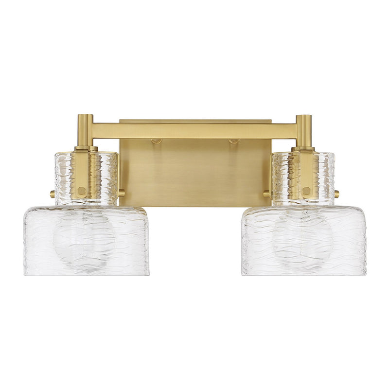 Two Light Bathroom Vanity<br /><span style="color:#4AB0CE;">Entrega: 2-3 semanas en USA</span><br /><span style="color:#4AB0CE;font-size:60%;">PREGUNTE POR ENTREGA EN PANAMA</span><br />Collection: Dover<br />Finish: Warm Brass