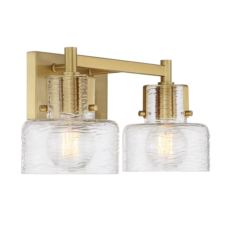 Two Light Bathroom Vanity<br /><span style="color:#4AB0CE;">Entrega: 2-3 semanas en USA</span><br /><span style="color:#4AB0CE;font-size:60%;">PREGUNTE POR ENTREGA EN PANAMA</span><br />Collection: Dover<br />Finish: Warm Brass