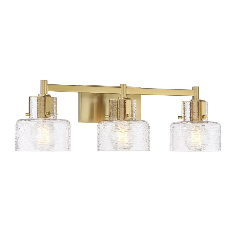Three Light Bathroom Vanity<br /><span style="color:#4AB0CE;">Entrega: 1-2 semanas en USA</span><br /><span style="color:#4AB0CE;font-size:60%;">PREGUNTE POR ENTREGA EN PANAMA</span><br />Collection: Dover<br />Finish: Warm Brass