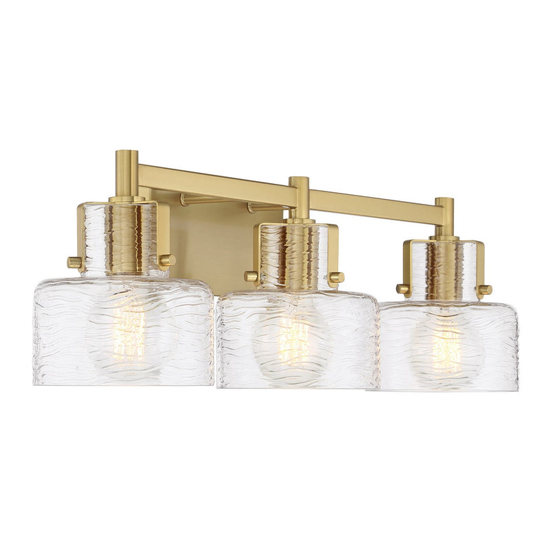 Three Light Bathroom Vanity<br /><span style="color:#4AB0CE;">Entrega: 1-2 semanas en USA</span><br /><span style="color:#4AB0CE;font-size:60%;">PREGUNTE POR ENTREGA EN PANAMA</span><br />Collection: Dover<br />Finish: Warm Brass