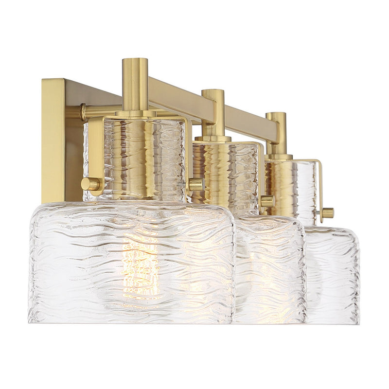 Three Light Bathroom Vanity<br /><span style="color:#4AB0CE;">Entrega: 1-2 semanas en USA</span><br /><span style="color:#4AB0CE;font-size:60%;">PREGUNTE POR ENTREGA EN PANAMA</span><br />Collection: Dover<br />Finish: Warm Brass