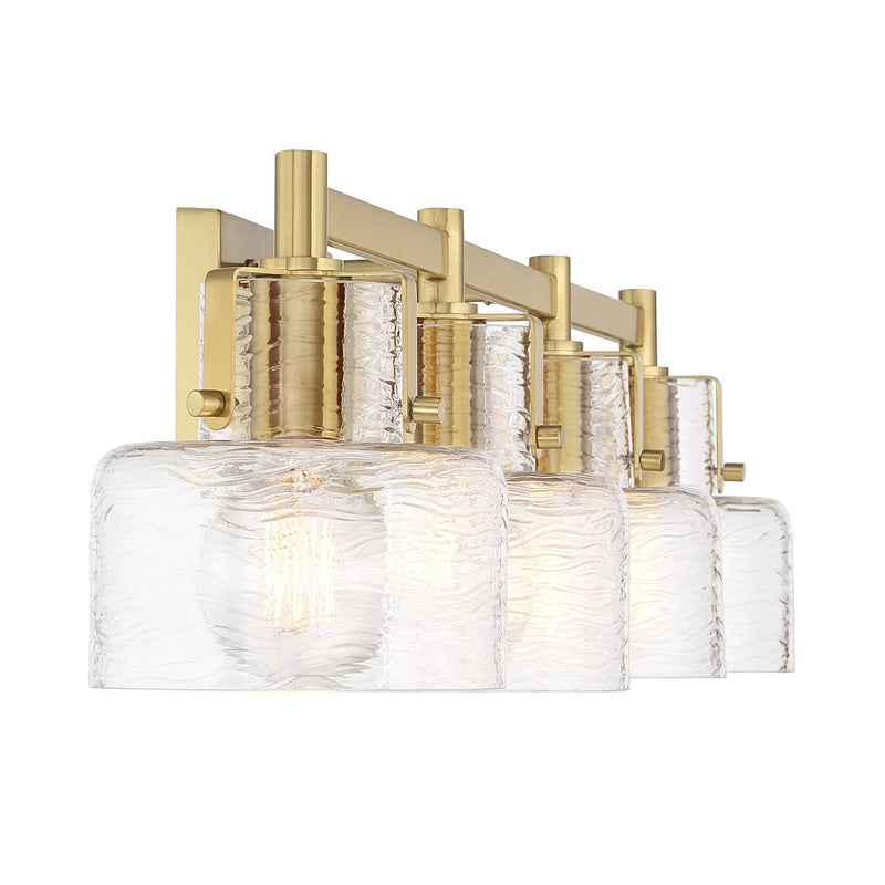 Four Light Bathroom Vanity<br /><span style="color:#4AB0CE;">Entrega: 1-2 semanas en USA</span><br /><span style="color:#4AB0CE;font-size:60%;">PREGUNTE POR ENTREGA EN PANAMA</span><br />Collection: Dover<br />Finish: Warm Brass