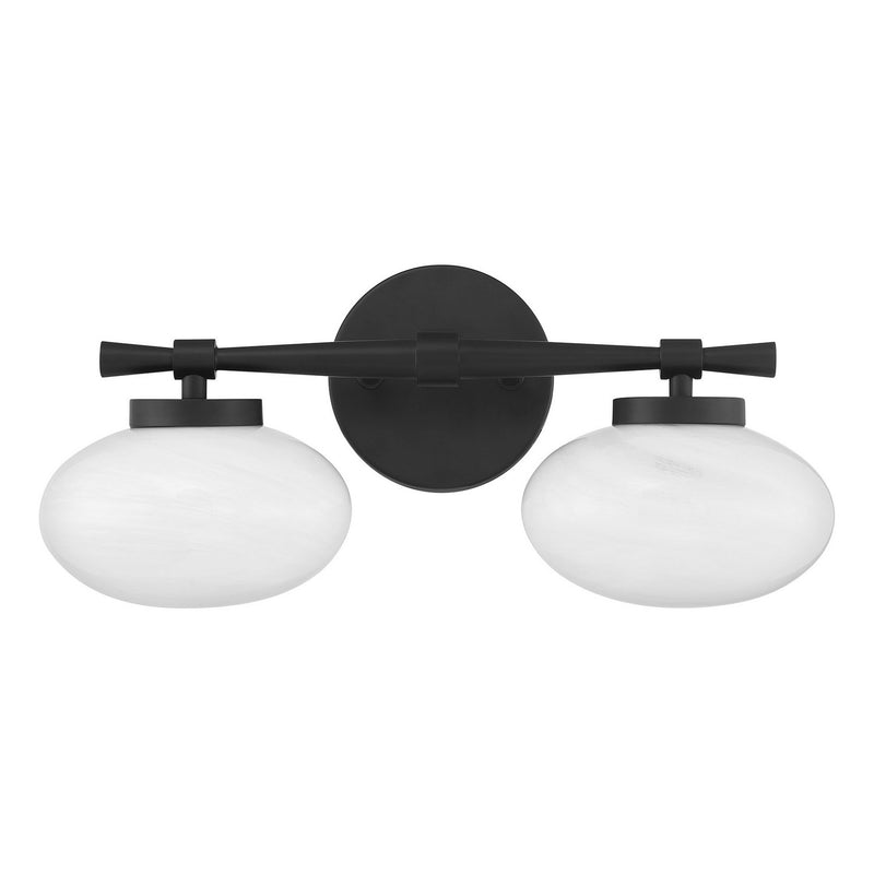 Two Light Bathroom Vanity<br /><span style="color:#4AB0CE;">Entrega: 1-2 semanas en USA</span><br /><span style="color:#4AB0CE;font-size:60%;">PREGUNTE POR ENTREGA EN PANAMA</span><br />Collection: Barrow<br />Finish: Matte Black