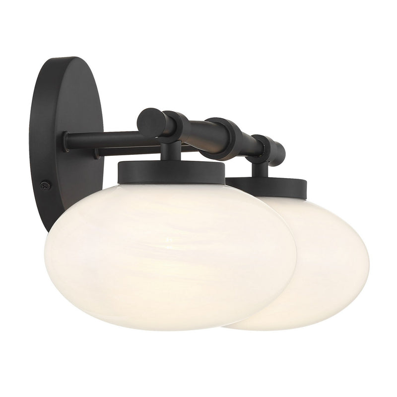 Two Light Bathroom Vanity<br /><span style="color:#4AB0CE;">Entrega: 1-2 semanas en USA</span><br /><span style="color:#4AB0CE;font-size:60%;">PREGUNTE POR ENTREGA EN PANAMA</span><br />Collection: Barrow<br />Finish: Matte Black