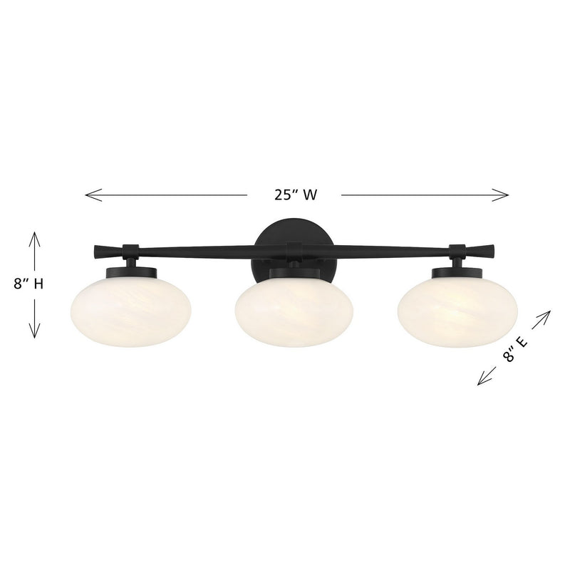 Savoy House - 8-1050-3-BK - Three Light Bathroom Vanity - Barrow - Matte Black
