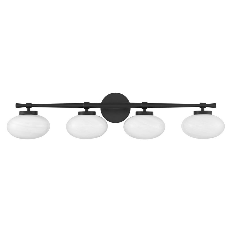 Four Light Bathroom Vanity<br /><span style="color:#4AB0CE;">Entrega: 4-10 dias en USA</span><br /><span style="color:#4AB0CE;font-size:60%;">PREGUNTE POR ENTREGA EN PANAMA</span><br />Collection: Barrow<br />Finish: Matte Black
