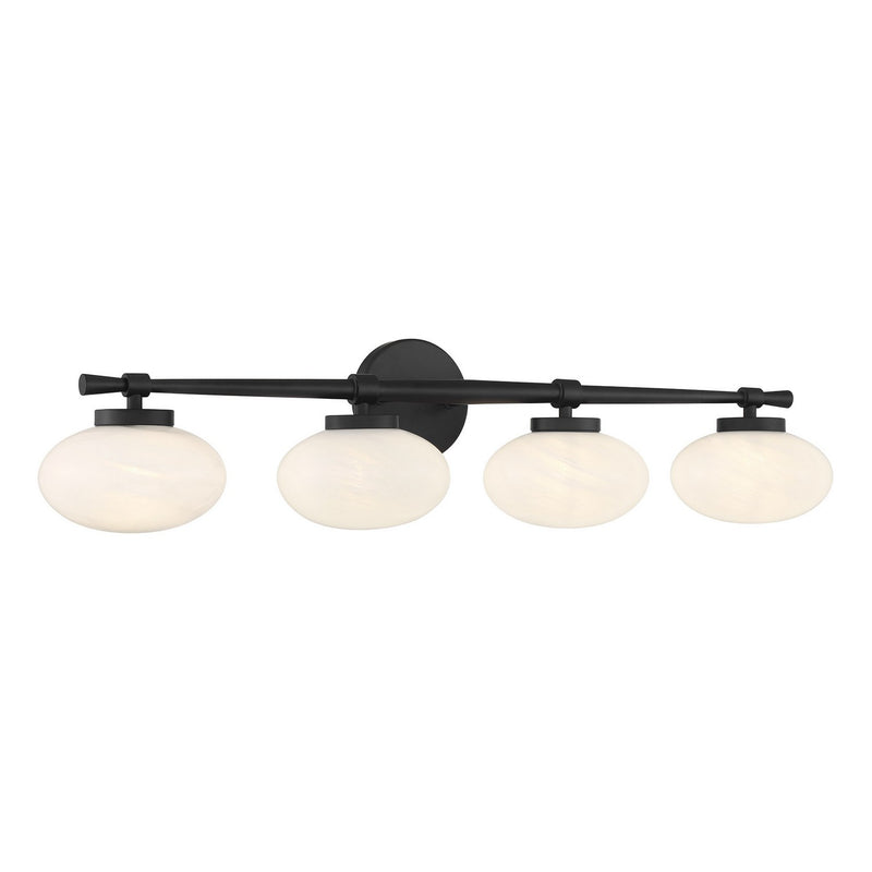 Four Light Bathroom Vanity<br /><span style="color:#4AB0CE;">Entrega: 4-10 dias en USA</span><br /><span style="color:#4AB0CE;font-size:60%;">PREGUNTE POR ENTREGA EN PANAMA</span><br />Collection: Barrow<br />Finish: Matte Black