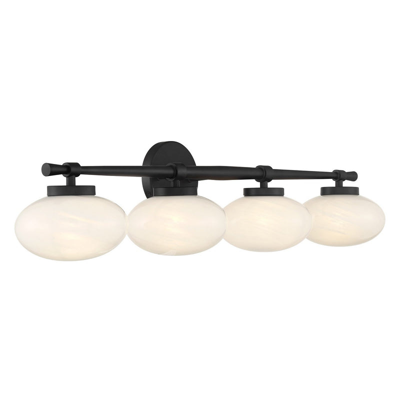 Four Light Bathroom Vanity<br /><span style="color:#4AB0CE;">Entrega: 4-10 dias en USA</span><br /><span style="color:#4AB0CE;font-size:60%;">PREGUNTE POR ENTREGA EN PANAMA</span><br />Collection: Barrow<br />Finish: Matte Black