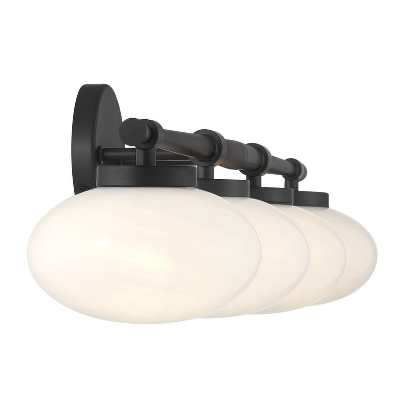 Four Light Bathroom Vanity<br /><span style="color:#4AB0CE;">Entrega: 4-10 dias en USA</span><br /><span style="color:#4AB0CE;font-size:60%;">PREGUNTE POR ENTREGA EN PANAMA</span><br />Collection: Barrow<br />Finish: Matte Black