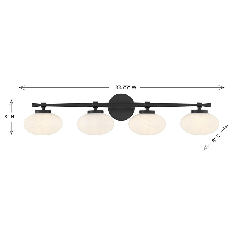 Savoy House - 8-1050-4-BK - Four Light Bathroom Vanity - Barrow - Matte Black