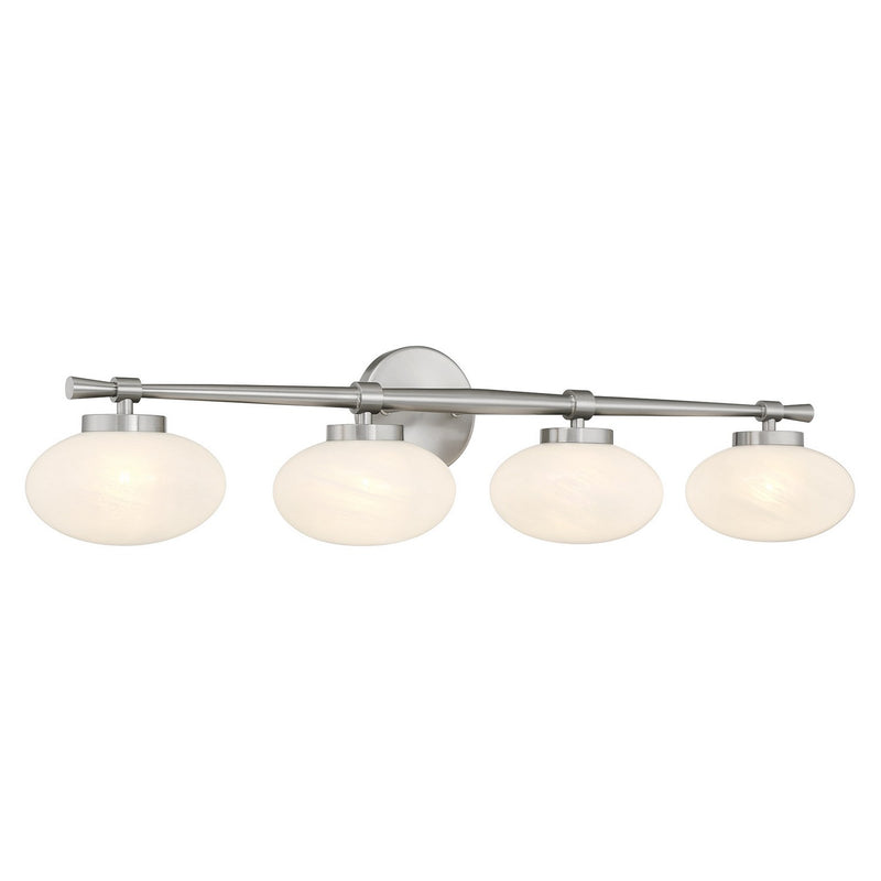 Four Light Bathroom Vanity<br /><span style="color:#4AB0CE;">Entrega: 4-10 dias en USA</span><br /><span style="color:#4AB0CE;font-size:60%;">PREGUNTE POR ENTREGA EN PANAMA</span><br />Collection: Barrow<br />Finish: Satin Nickel