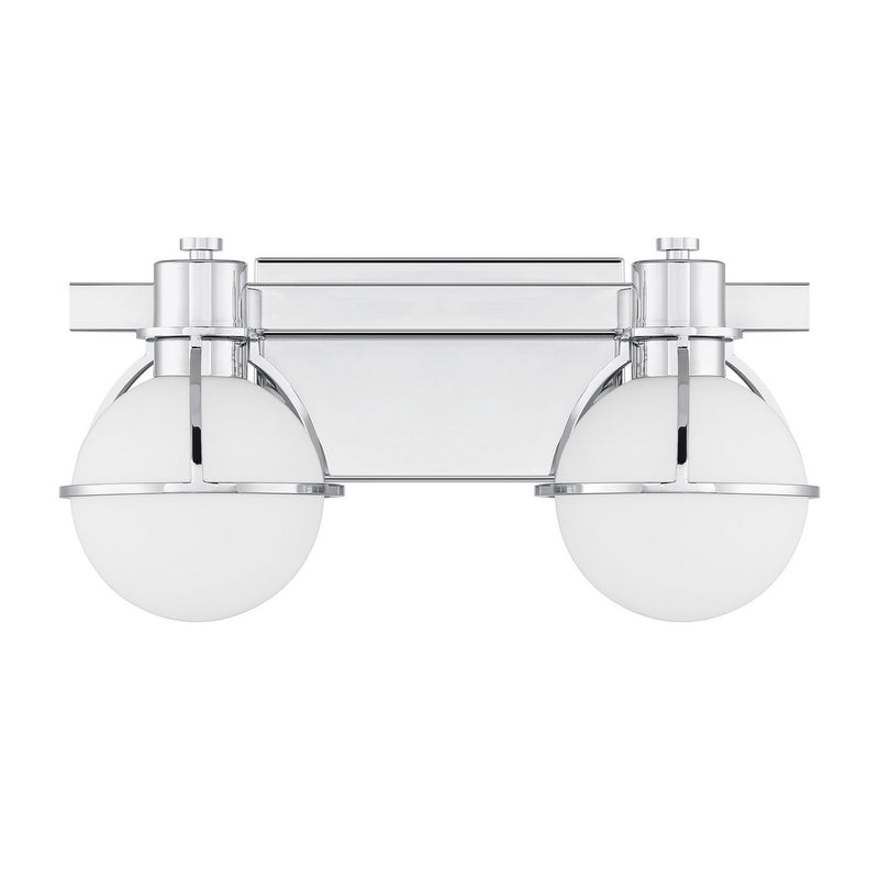 Two Light Bathroom Vanity<br /><span style="color:#4AB0CE;">Entrega: 3-4 semanas en USA</span><br /><span style="color:#4AB0CE;font-size:60%;">PREGUNTE POR ENTREGA EN PANAMA</span><br />Collection: Pierce<br />Finish: Chrome