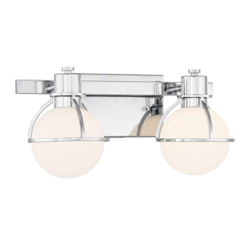 Two Light Bathroom Vanity<br /><span style="color:#4AB0CE;">Entrega: 3-4 semanas en USA</span><br /><span style="color:#4AB0CE;font-size:60%;">PREGUNTE POR ENTREGA EN PANAMA</span><br />Collection: Pierce<br />Finish: Chrome
