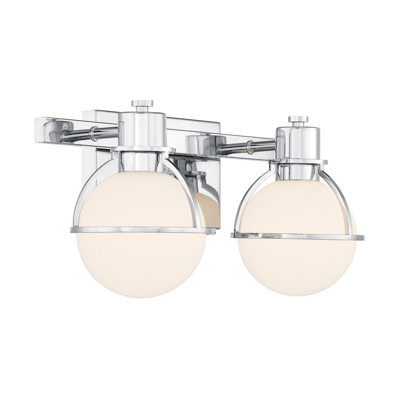 Two Light Bathroom Vanity<br /><span style="color:#4AB0CE;">Entrega: 3-4 semanas en USA</span><br /><span style="color:#4AB0CE;font-size:60%;">PREGUNTE POR ENTREGA EN PANAMA</span><br />Collection: Pierce<br />Finish: Chrome