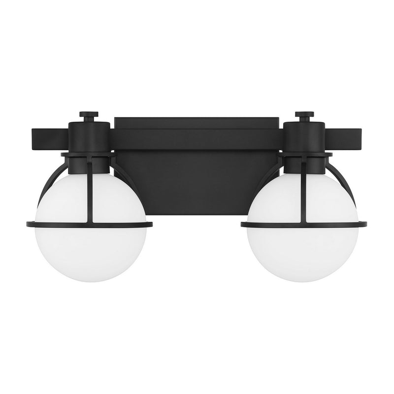 Two Light Bathroom Vanity<br /><span style="color:#4AB0CE;">Entrega: 3-4 semanas en USA</span><br /><span style="color:#4AB0CE;font-size:60%;">PREGUNTE POR ENTREGA EN PANAMA</span><br />Collection: Pierce<br />Finish: Matte Black