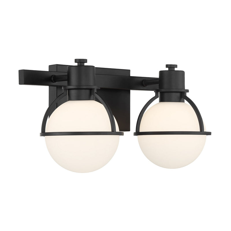 Two Light Bathroom Vanity<br /><span style="color:#4AB0CE;">Entrega: 3-4 semanas en USA</span><br /><span style="color:#4AB0CE;font-size:60%;">PREGUNTE POR ENTREGA EN PANAMA</span><br />Collection: Pierce<br />Finish: Matte Black