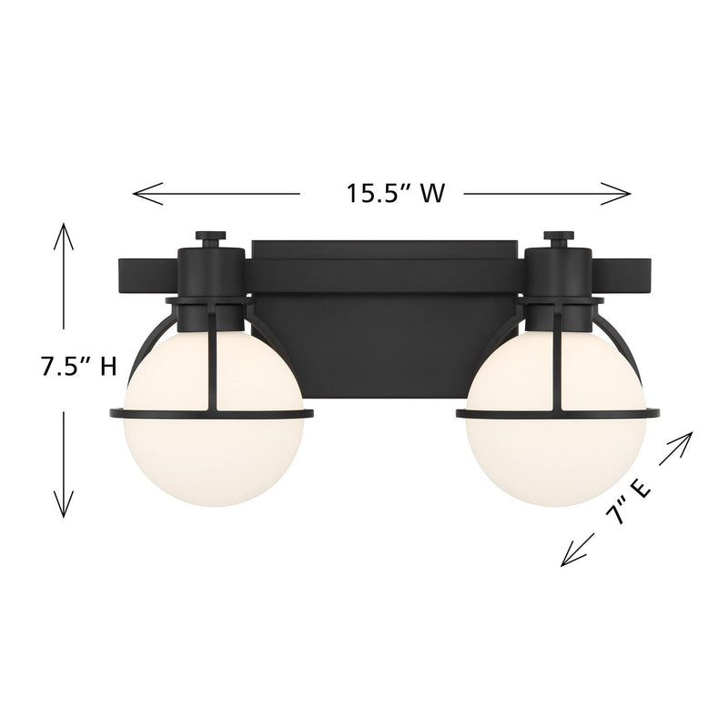 Savoy House - 8-1060-2-BK - Two Light Bathroom Vanity - Pierce - Matte Black