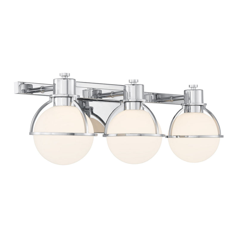 Three Light Bathroom Vanity<br /><span style="color:#4AB0CE;">Entrega: 3-4 semanas en USA</span><br /><span style="color:#4AB0CE;font-size:60%;">PREGUNTE POR ENTREGA EN PANAMA</span><br />Collection: Pierce<br />Finish: Chrome
