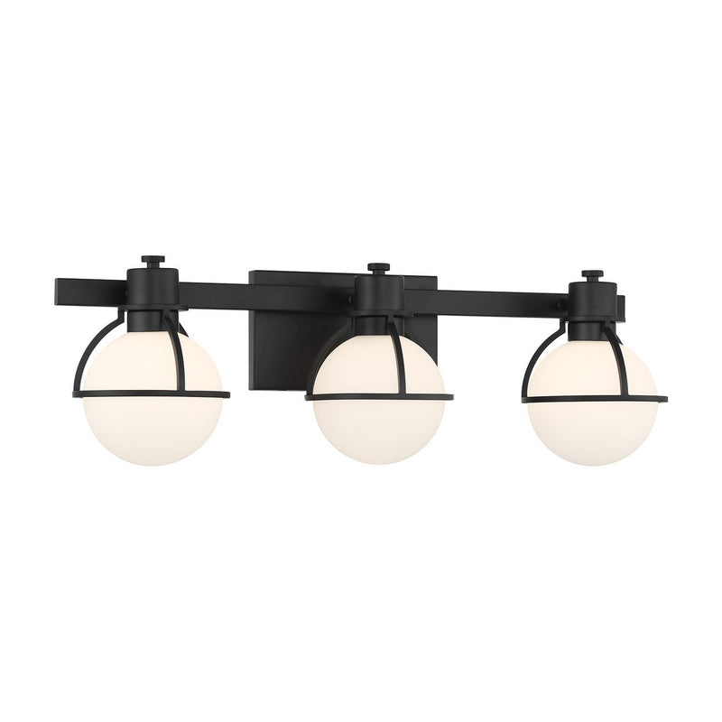 Three Light Bathroom Vanity<br /><span style="color:#4AB0CE;">Entrega: 3-4 semanas en USA</span><br /><span style="color:#4AB0CE;font-size:60%;">PREGUNTE POR ENTREGA EN PANAMA</span><br />Collection: Pierce<br />Finish: Matte Black