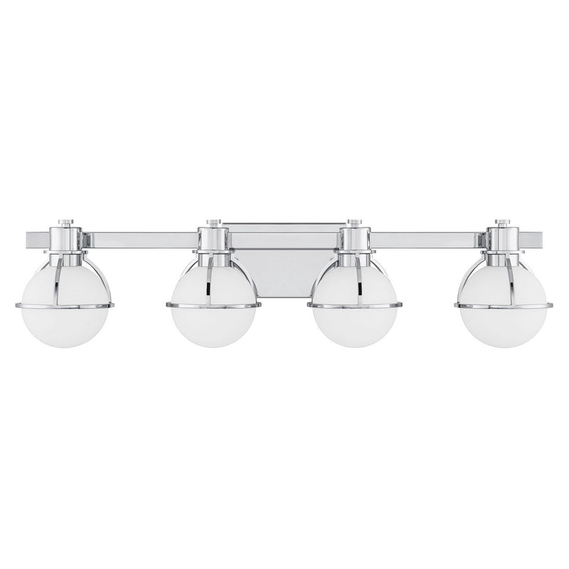 Four Light Bathroom Vanity<br /><span style="color:#4AB0CE;">Entrega: 3-4 semanas en USA</span><br /><span style="color:#4AB0CE;font-size:60%;">PREGUNTE POR ENTREGA EN PANAMA</span><br />Collection: Pierce<br />Finish: Chrome
