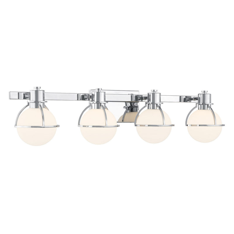 Four Light Bathroom Vanity<br /><span style="color:#4AB0CE;">Entrega: 3-4 semanas en USA</span><br /><span style="color:#4AB0CE;font-size:60%;">PREGUNTE POR ENTREGA EN PANAMA</span><br />Collection: Pierce<br />Finish: Chrome