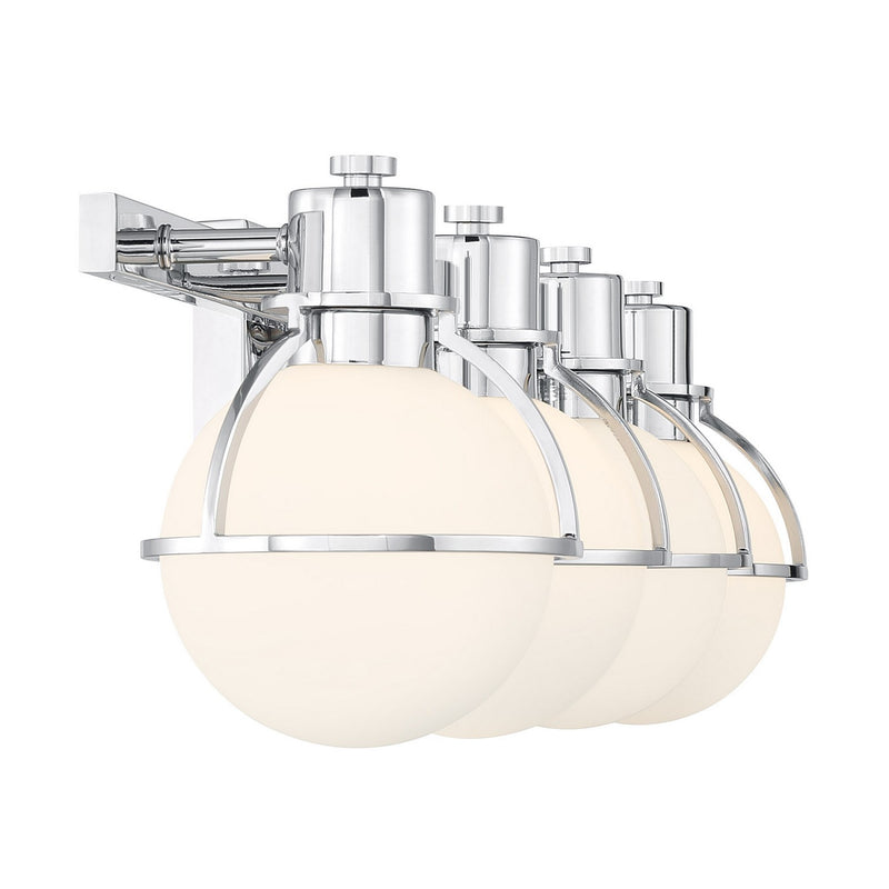 Four Light Bathroom Vanity<br /><span style="color:#4AB0CE;">Entrega: 3-4 semanas en USA</span><br /><span style="color:#4AB0CE;font-size:60%;">PREGUNTE POR ENTREGA EN PANAMA</span><br />Collection: Pierce<br />Finish: Chrome
