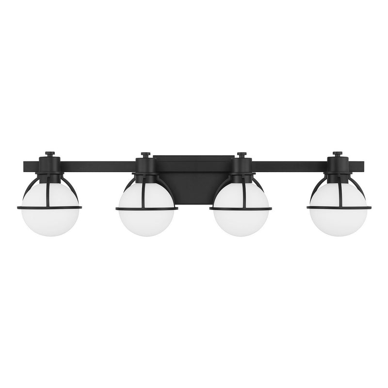 Four Light Bathroom Vanity<br /><span style="color:#4AB0CE;">Entrega: 3-4 semanas en USA</span><br /><span style="color:#4AB0CE;font-size:60%;">PREGUNTE POR ENTREGA EN PANAMA</span><br />Collection: Pierce<br />Finish: Matte Black