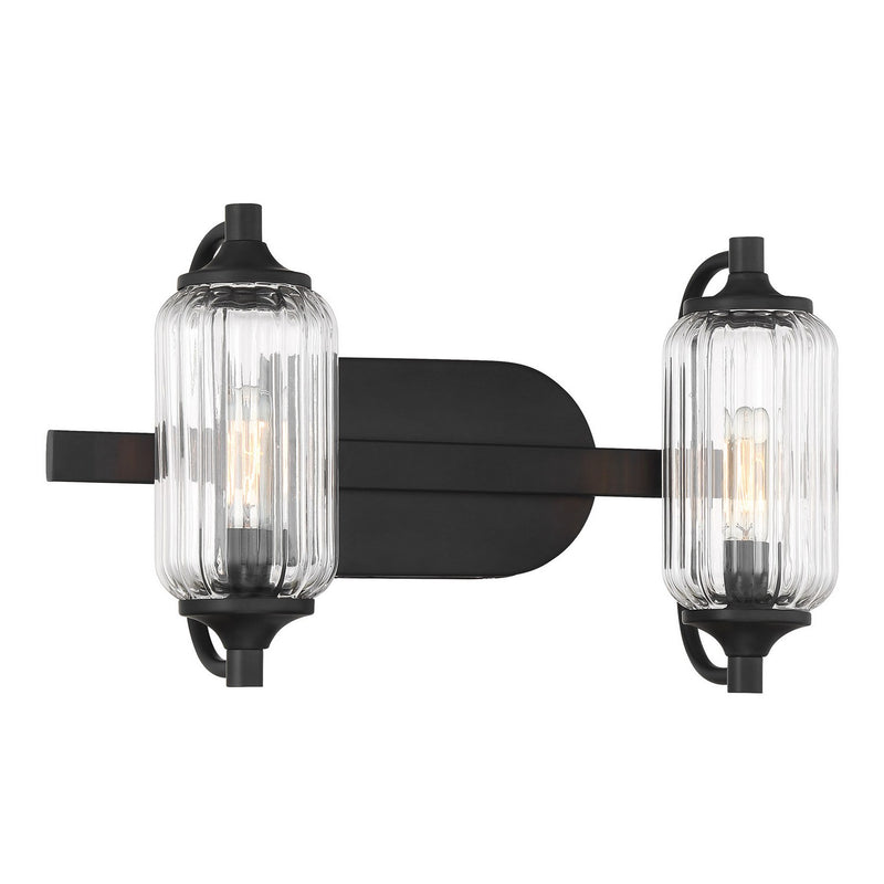 Two Light Bathroom Vanity<br /><span style="color:#4AB0CE;">Entrega: 3-4 semanas en USA</span><br /><span style="color:#4AB0CE;font-size:60%;">PREGUNTE POR ENTREGA EN PANAMA</span><br />Collection: Holton<br />Finish: Matte Black