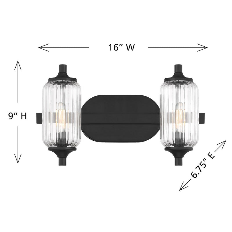 Savoy House - 8-3024-2-BK - Two Light Bathroom Vanity - Holton - Matte Black