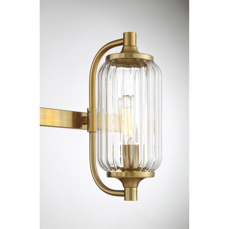 Three Light Bathroom Vanity<br /><span style="color:#4AB0CE;">Entrega: 4-10 dias en USA</span><br /><span style="color:#4AB0CE;font-size:60%;">PREGUNTE POR ENTREGA EN PANAMA</span><br />Collection: Holton<br />Finish: Warm Brass
