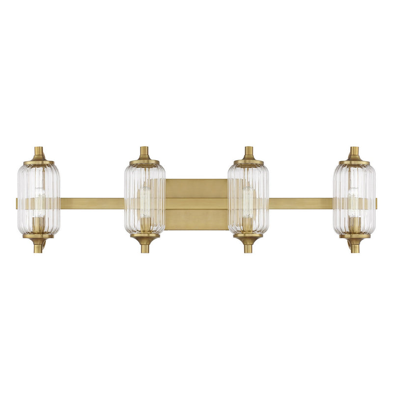 Four Light Bathroom Vanity<br /><span style="color:#4AB0CE;">Entrega: 4-10 dias en USA</span><br /><span style="color:#4AB0CE;font-size:60%;">PREGUNTE POR ENTREGA EN PANAMA</span><br />Collection: Holton<br />Finish: Warm Brass