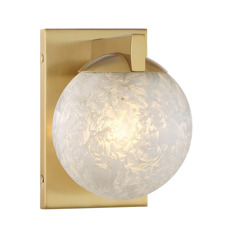 One Light Wall Sconce<br /><span style="color:#4AB0CE;">Entrega: 4-10 dias en USA</span><br /><span style="color:#4AB0CE;font-size:60%;">PREGUNTE POR ENTREGA EN PANAMA</span><br />Collection: Darien<br />Finish: Warm Brass