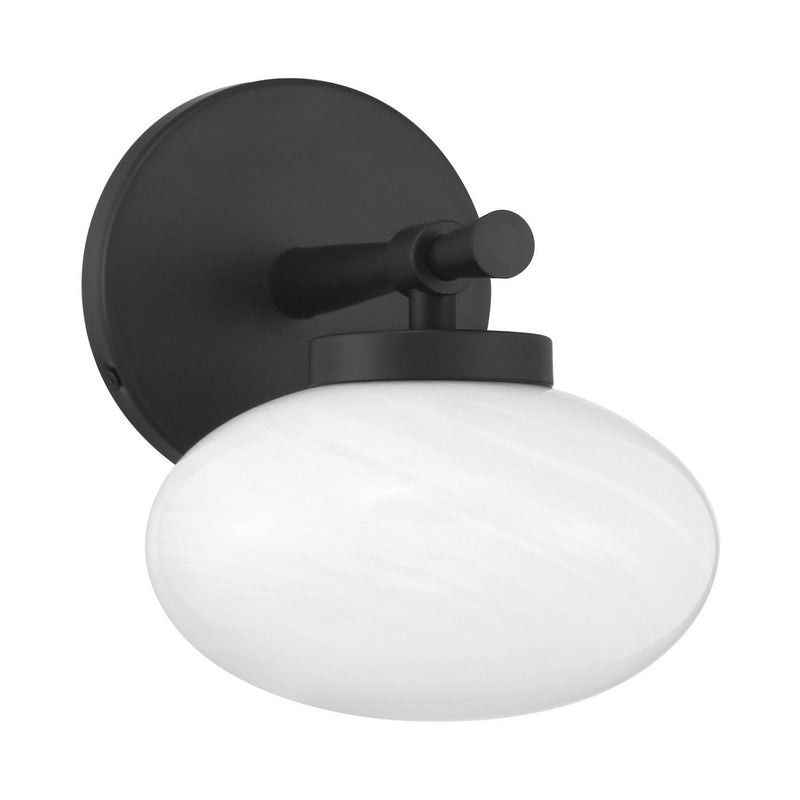 One Light Wall Sconce<br /><span style="color:#4AB0CE;">Entrega: 4-10 dias en USA</span><br /><span style="color:#4AB0CE;font-size:60%;">PREGUNTE POR ENTREGA EN PANAMA</span><br />Collection: Barrow<br />Finish: Matte Black