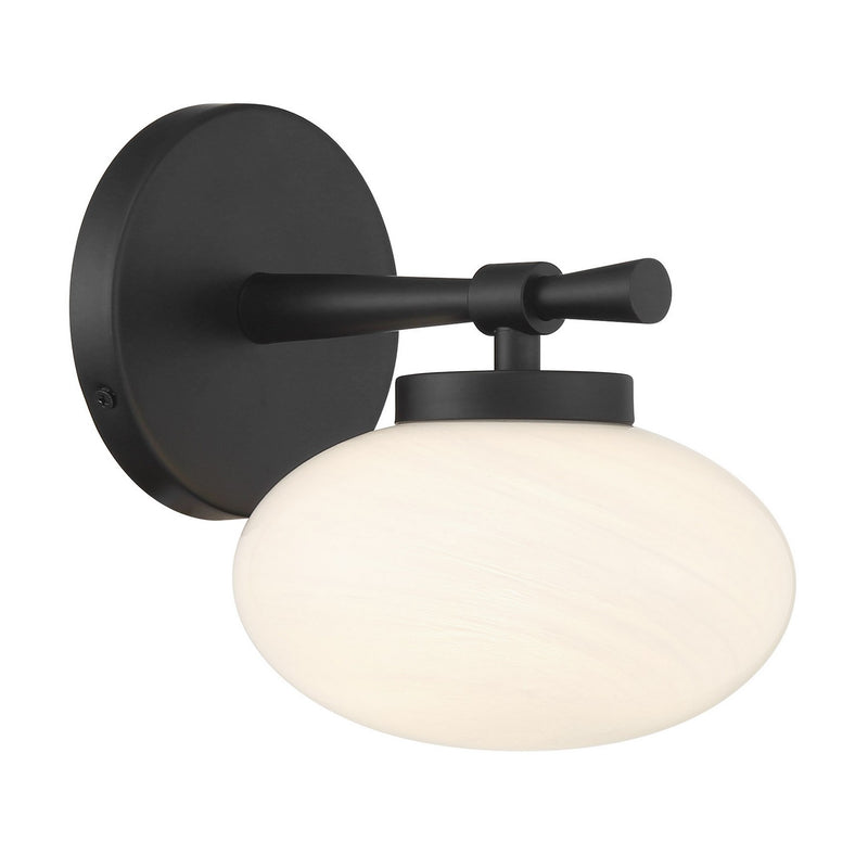One Light Wall Sconce<br /><span style="color:#4AB0CE;">Entrega: 4-10 dias en USA</span><br /><span style="color:#4AB0CE;font-size:60%;">PREGUNTE POR ENTREGA EN PANAMA</span><br />Collection: Barrow<br />Finish: Matte Black