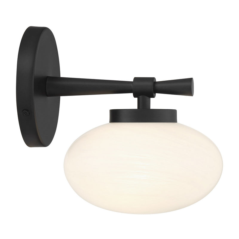 One Light Wall Sconce<br /><span style="color:#4AB0CE;">Entrega: 4-10 dias en USA</span><br /><span style="color:#4AB0CE;font-size:60%;">PREGUNTE POR ENTREGA EN PANAMA</span><br />Collection: Barrow<br />Finish: Matte Black