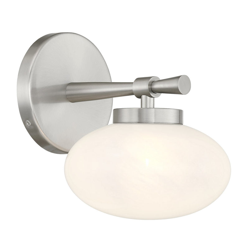 One Light Wall Sconce<br /><span style="color:#4AB0CE;">Entrega: 1-2 semanas en USA</span><br /><span style="color:#4AB0CE;font-size:60%;">PREGUNTE POR ENTREGA EN PANAMA</span><br />Collection: Barrow<br />Finish: Satin Nickel